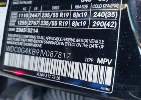 2018 Mercedes-Benz Glc 300 4Matic from USA, damaged, VIN WDC0G4KB9JV087817